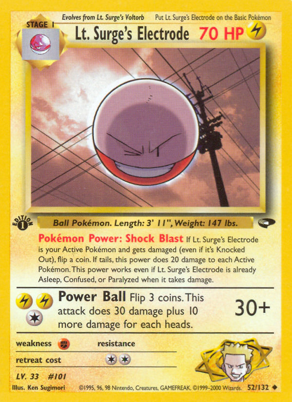 Lt. Surge's Electrode (52/132) [Gym Challenge 1st Edition] | Game Master's Emporium (The New GME)