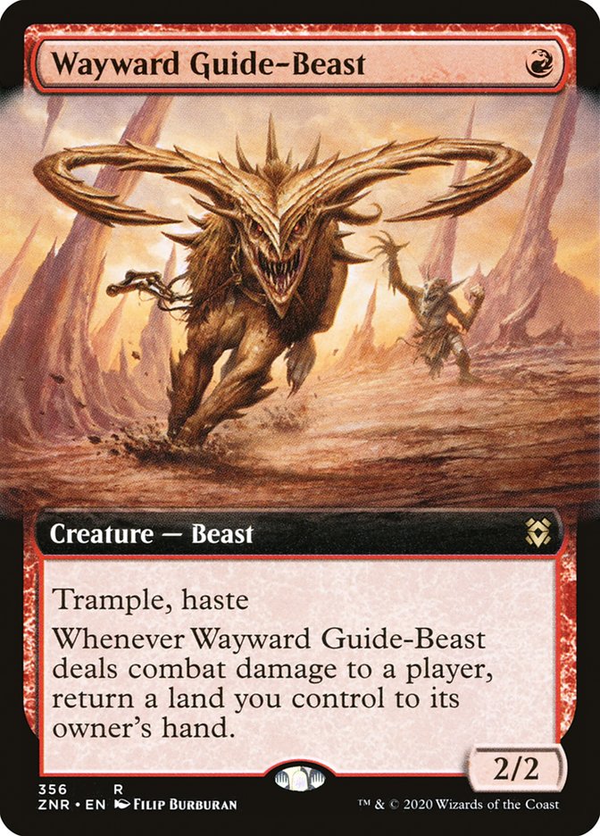 Wayward Guide-Beast (Extended Art) [Zendikar Rising] | Game Master's Emporium (The New GME)