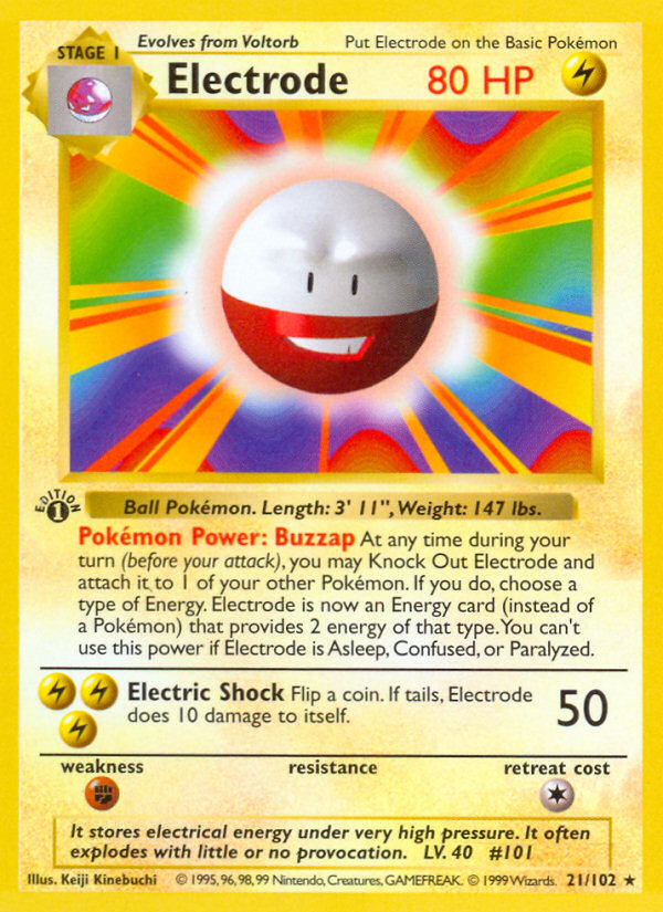 Electrode (21/102) (Shadowless) [Base Set 1st Edition] | Game Master's Emporium (The New GME)