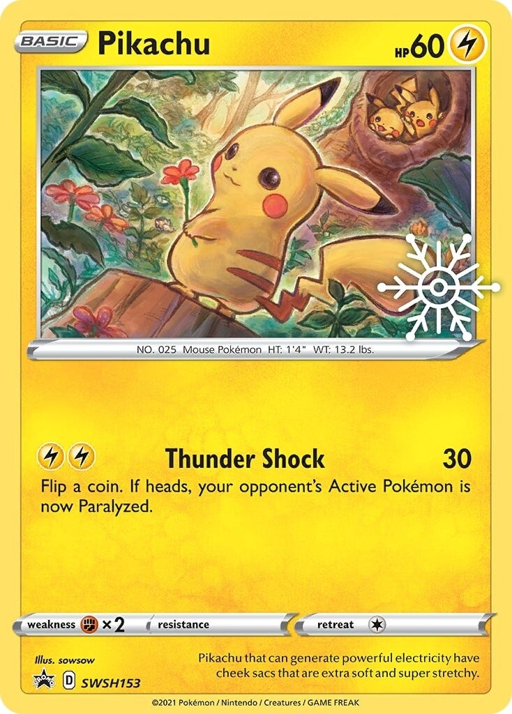 Pikachu (SWSH153) (Holiday Calendar) [Sword & Shield: Black Star Promos] | Game Master's Emporium (The New GME)