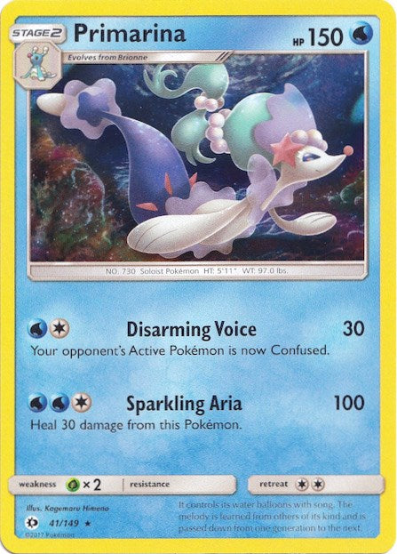 Primarina (41/149) (Water Web Holo) [Sun & Moon: Base Set] | Game Master's Emporium (The New GME)