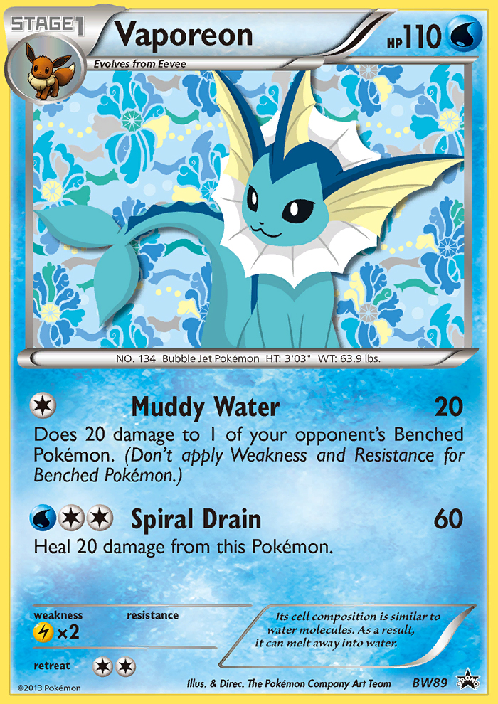 Vaporeon (BW89) [Black & White: Black Star Promos] | Game Master's Emporium (The New GME)