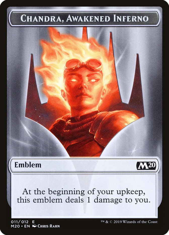 Chandra, Awakened Inferno Emblem [Core Set 2020 Tokens] | Game Master's Emporium (The New GME)