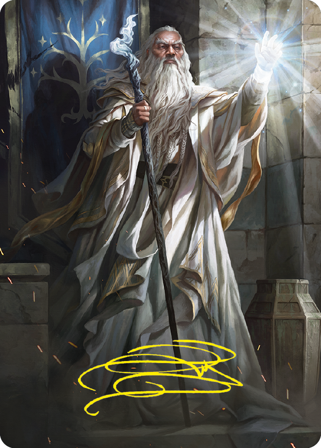 Gandalf the White Art Card (Gold-Stamped Signature) [The Lord of the Rings: Tales of Middle-earth Art Series] | Game Master's Emporium (The New GME)