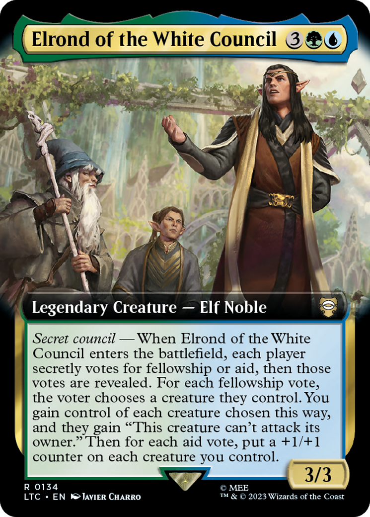 Elrond of the White Council (Extended Art) [The Lord of the Rings: Tales of Middle-Earth Commander] | Game Master's Emporium (The New GME)