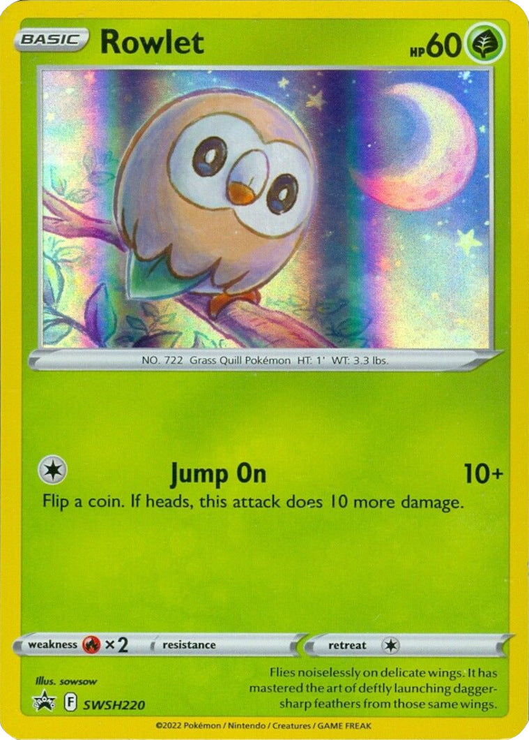 Rowlet (SWSH220) (Cosmos Holo) [Sword & Shield: Black Star Promos] | Game Master's Emporium (The New GME)