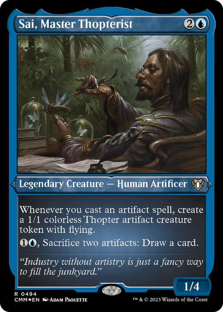 Sai, Master Thopterist (Foil Etched) [Commander Masters] | Game Master's Emporium (The New GME)