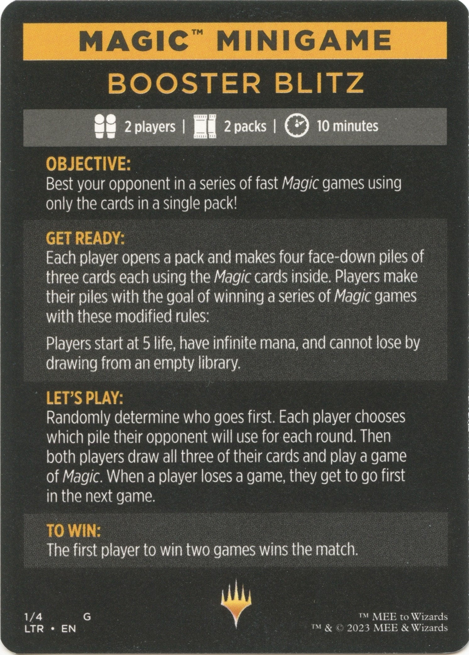 Booster Blitz (Magic Minigame) [The Lord of the Rings: Tales of Middle-Earth Minigame] | Game Master's Emporium (The New GME)