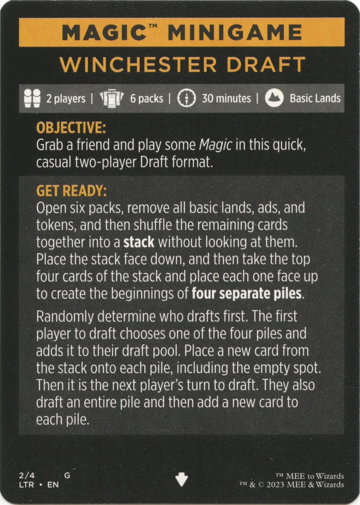 Winchester Draft (Magic Minigame) [The Lord of the Rings: Tales of Middle-Earth Minigame] | Game Master's Emporium (The New GME)