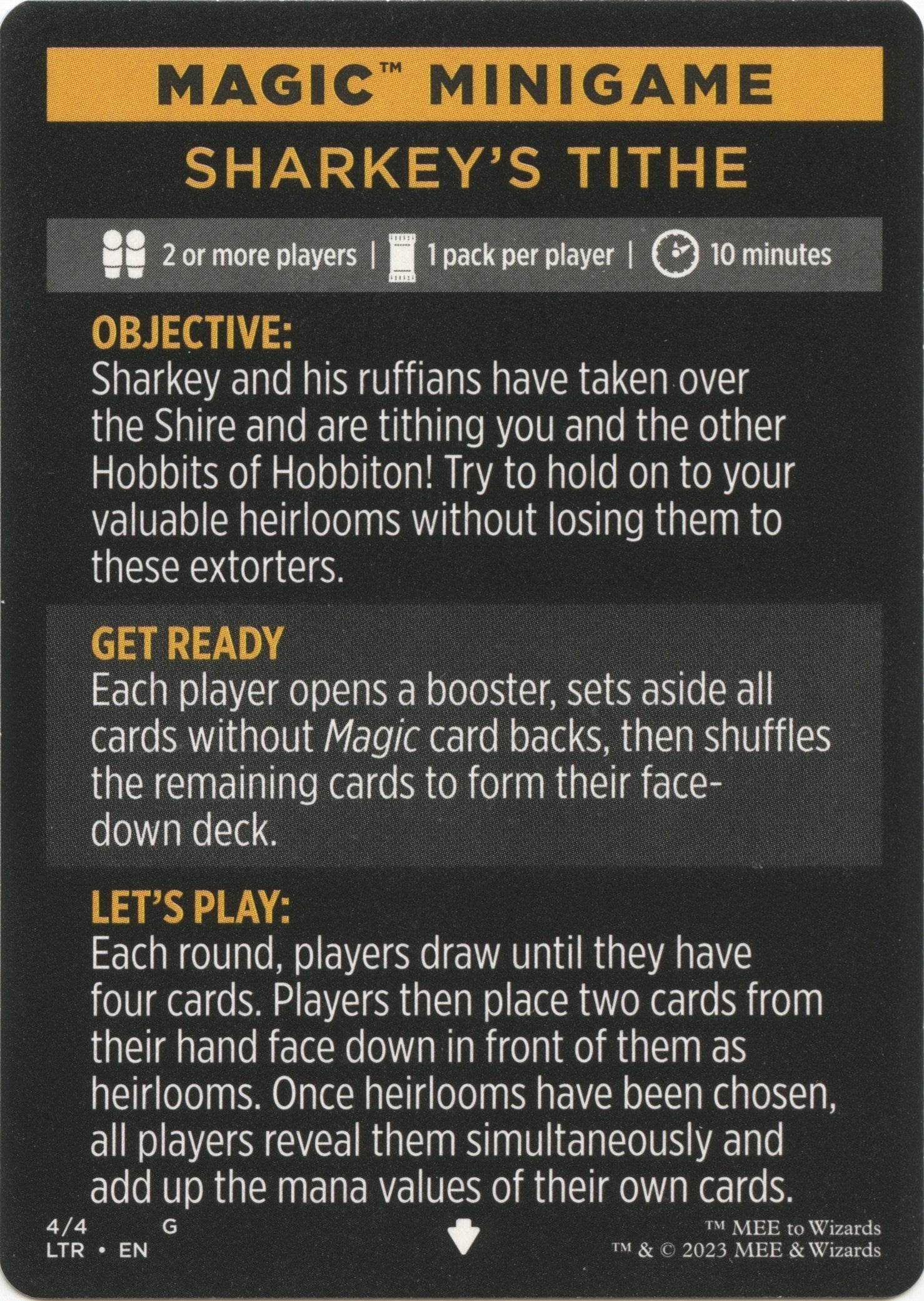 Sharkey's Tithe (Magic Minigame) [The Lord of the Rings: Tales of Middle-Earth Minigame] | Game Master's Emporium (The New GME)
