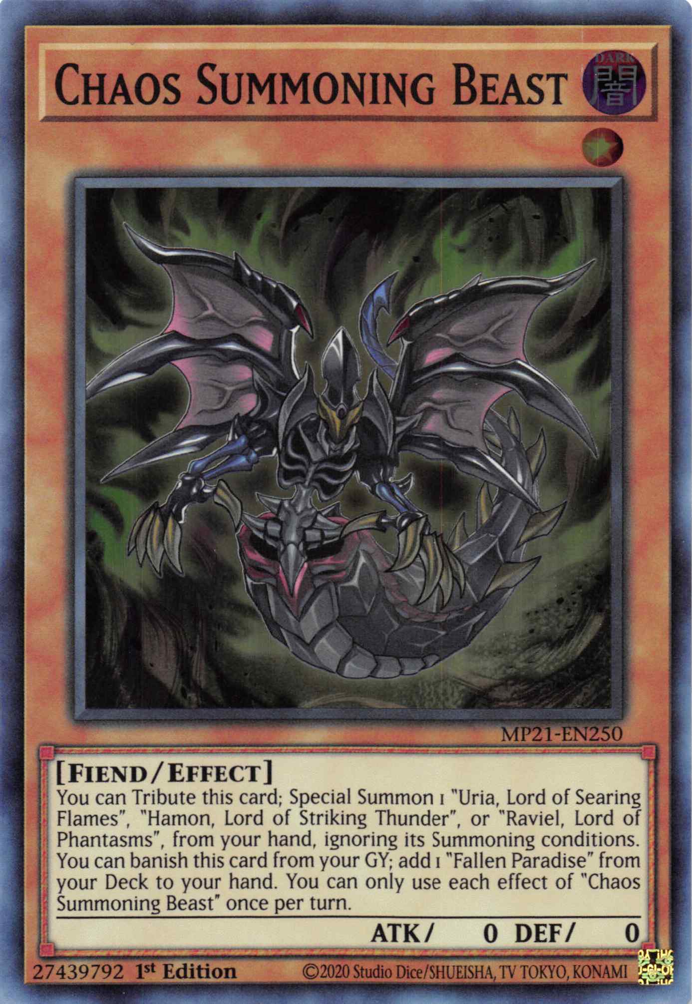 Chaos Summoning Beast [MP21-EN250] Super Rare | Game Master's Emporium (The New GME)