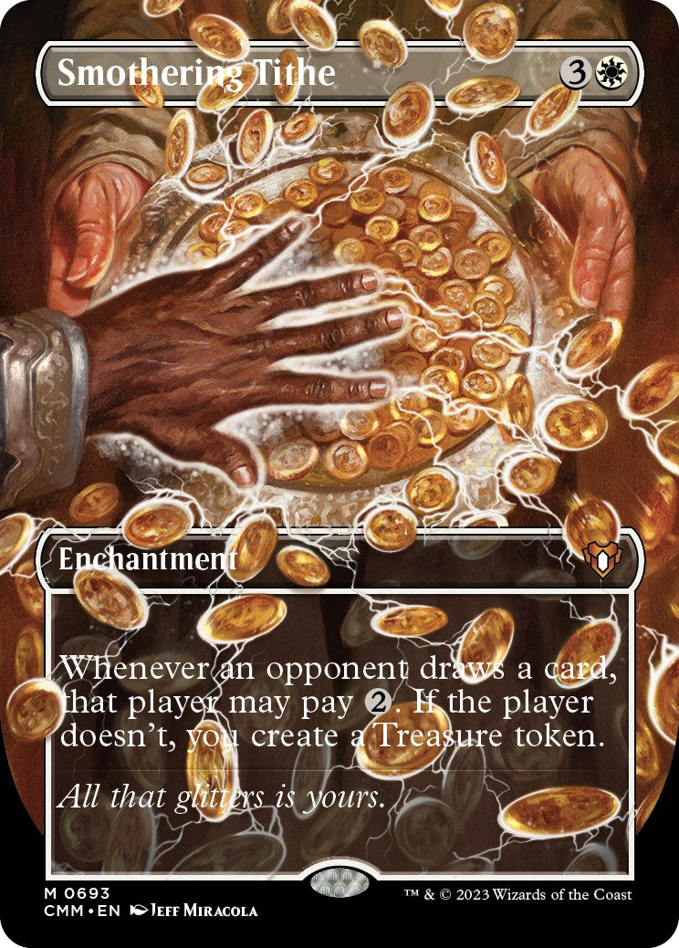 Smothering Tithe (Borderless Alternate Art) [Commander Masters] | Game Master's Emporium (The New GME)