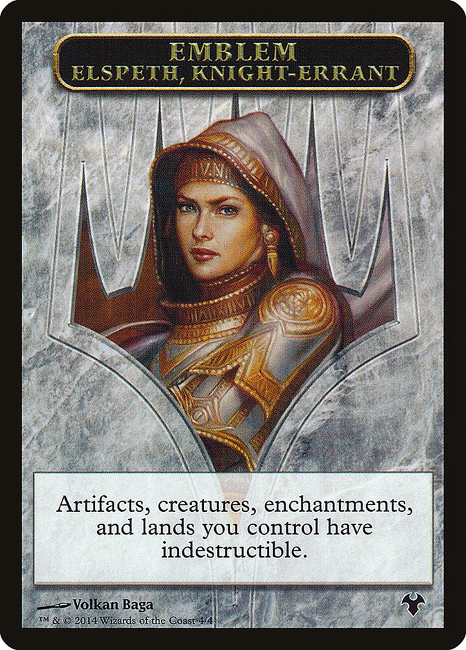Elspeth, Knight-Errant Emblem [Modern Event Deck 2014 Tokens] | Game Master's Emporium (The New GME)