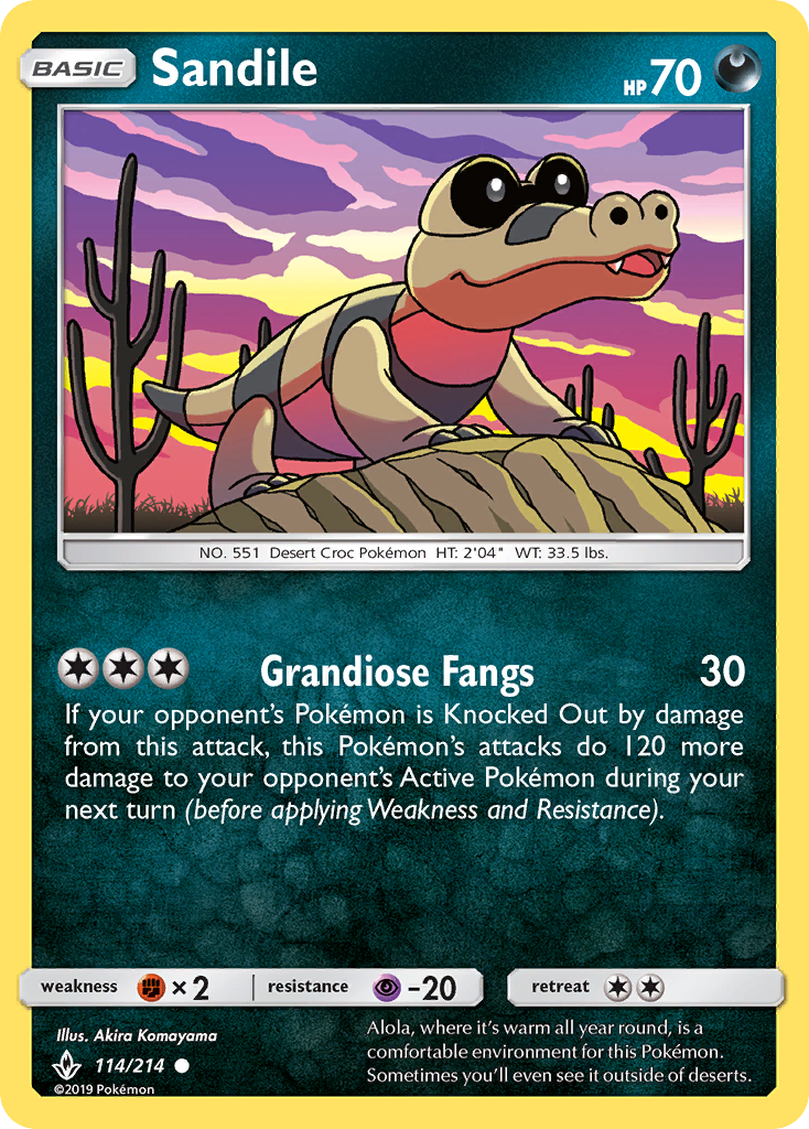 Sandile (114/214) [Sun & Moon: Unbroken Bonds] | Game Master's Emporium (The New GME)