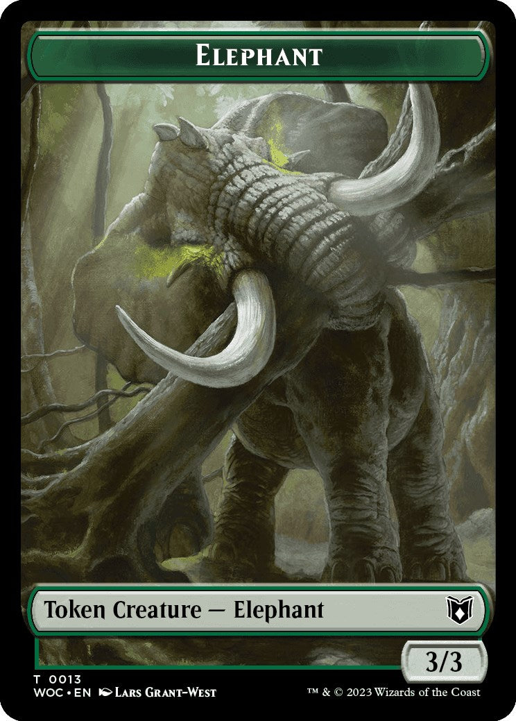 Elephant // Saproling Double-Sided Token [Wilds of Eldraine Commander Tokens] | Game Master's Emporium (The New GME)