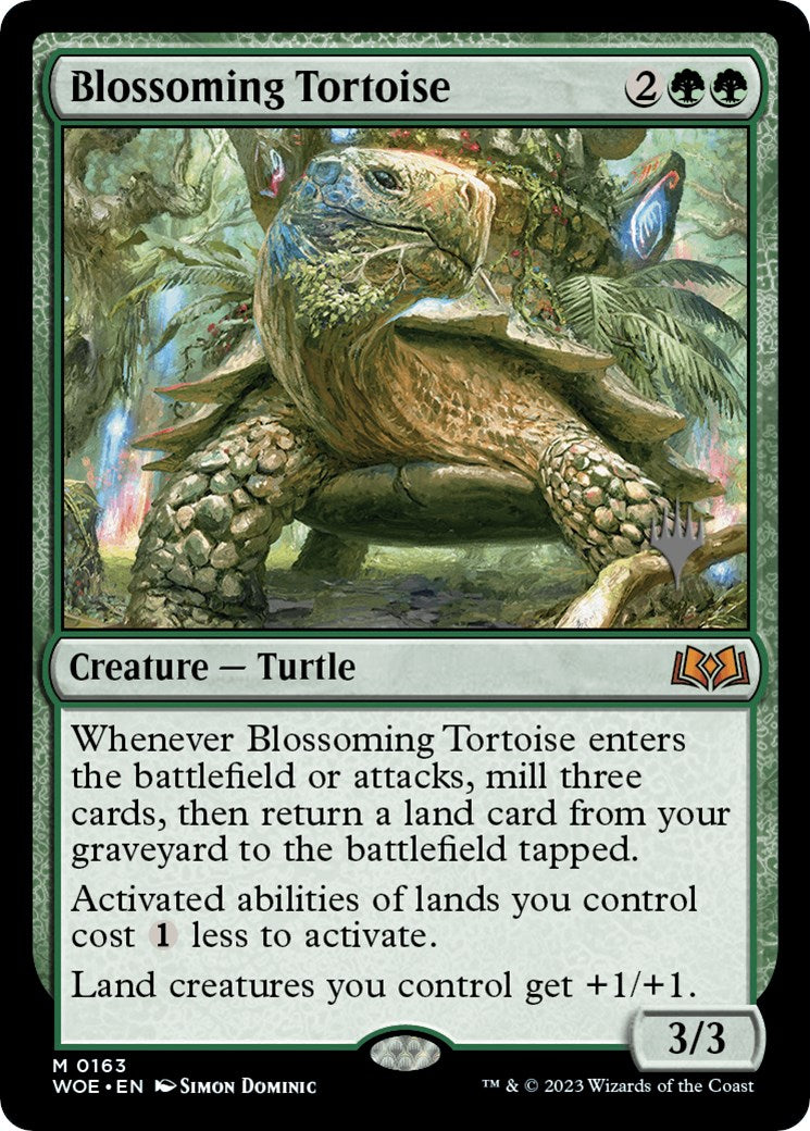Blossoming Tortoise (Promo Pack) [Wilds of Eldraine Promos] | Game Master's Emporium (The New GME)