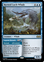 Horned Loch-Whale // Lagoon Breach (Promo Pack) [Wilds of Eldraine Promos] | Game Master's Emporium (The New GME)