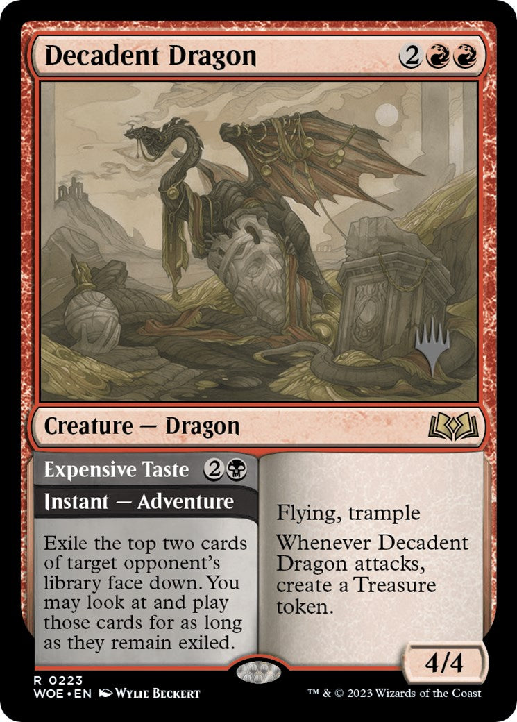 Decadent Dragon // Expensive Taste (Promo Pack) [Wilds of Eldraine Promos] | Game Master's Emporium (The New GME)