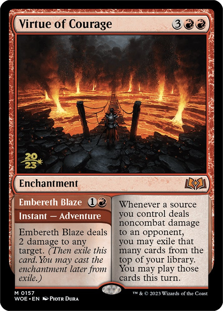 Virtue of Courage //Embereth Blaze (Promo Pack) [Wilds of Eldraine Promos] | Game Master's Emporium (The New GME)