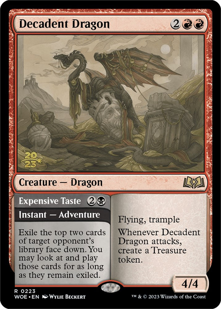 Decadent Dragon // Expensive Taste (Promo Pack) [Wilds of Eldraine Promos] | Game Master's Emporium (The New GME)