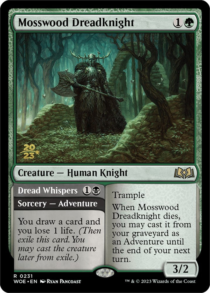 Mosswood Dreadknight // Dread Whispers (Promo Pack) [Wilds of Eldraine Promos] | Game Master's Emporium (The New GME)