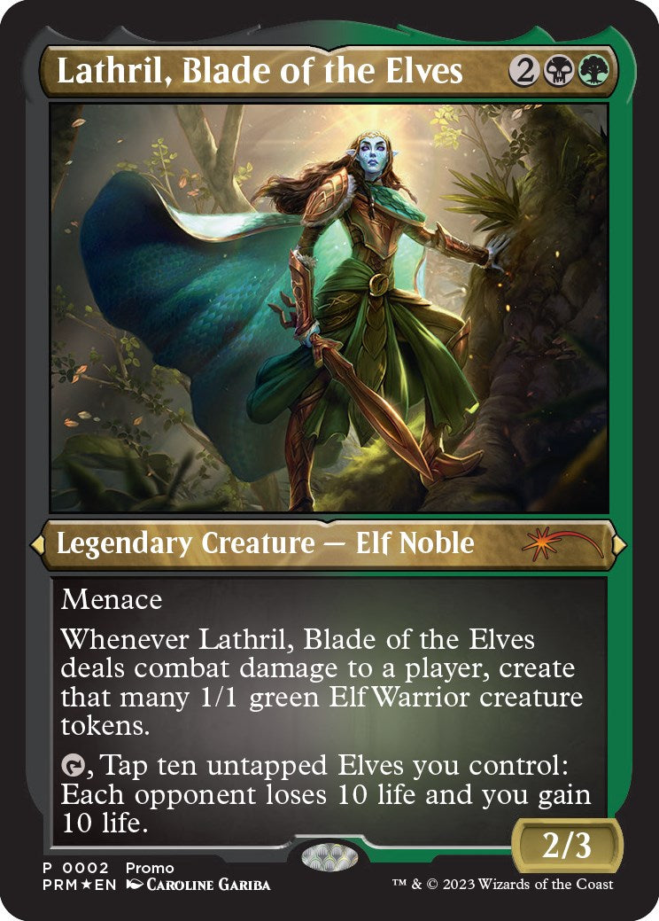 Lathril, Blade of the Elves (Foil Etched) [Media Promos] | Game Master's Emporium (The New GME)