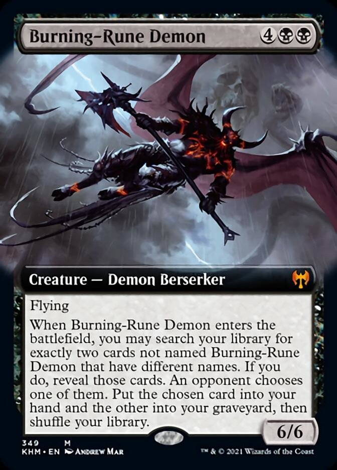 Burning-Rune Demon (Extended Art) [Kaldheim] | Game Master's Emporium (The New GME)