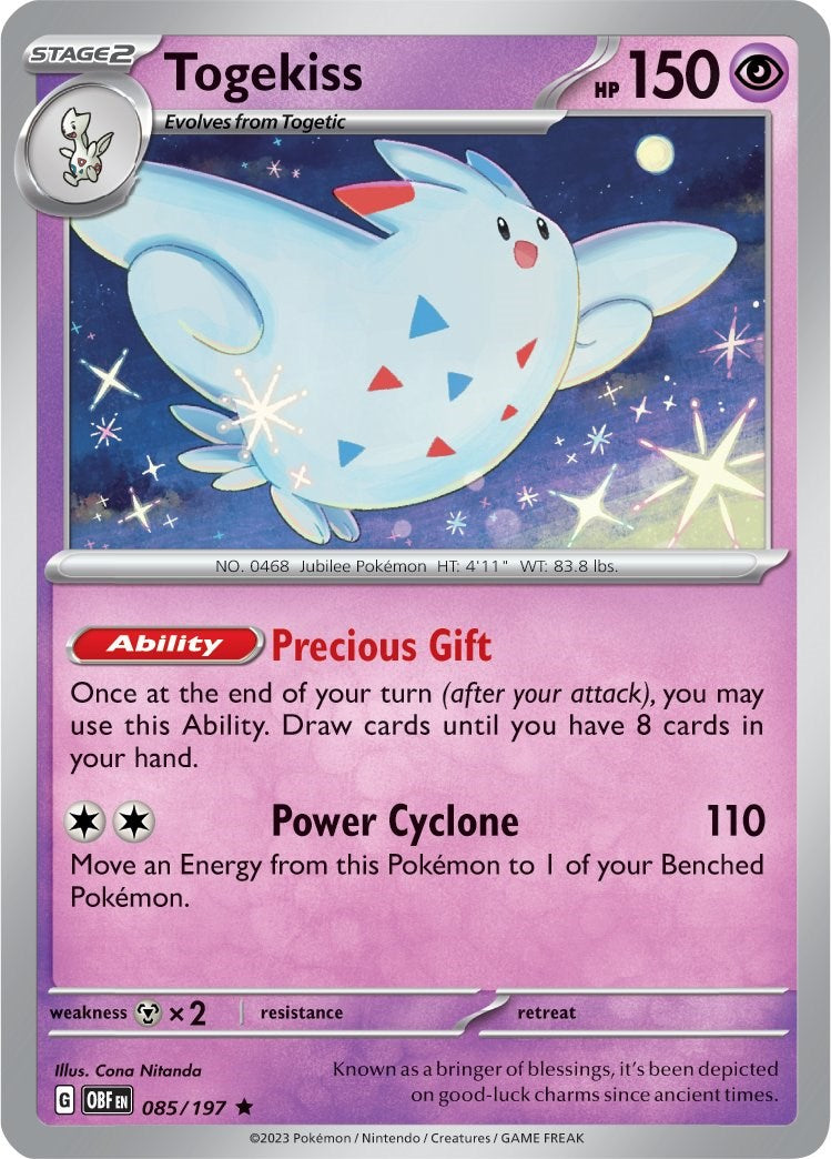Togekiss (085/197) (Theme Deck Exclusive) [Scarlet & Violet: Obsidian Flames] | Game Master's Emporium (The New GME)