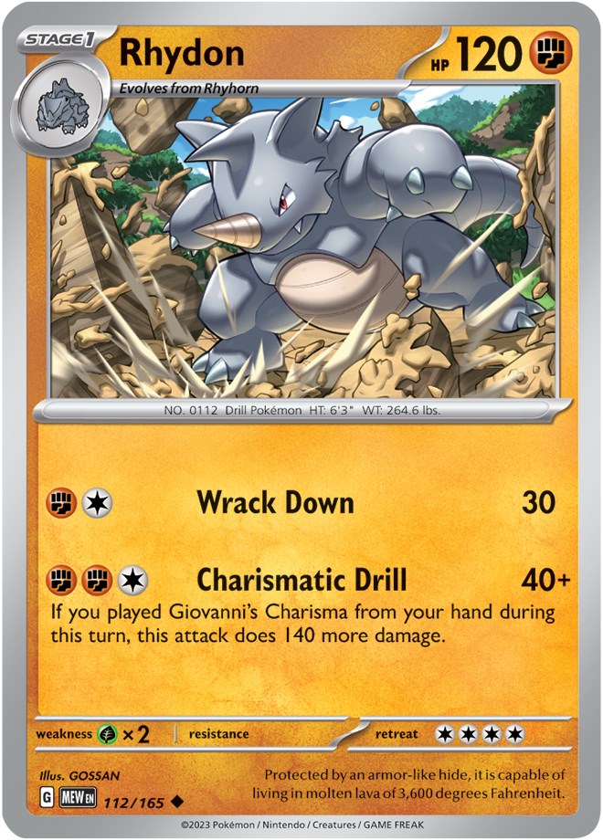 Rhydon (112/165) [Scarlet & Violet: 151] | Game Master's Emporium (The New GME)
