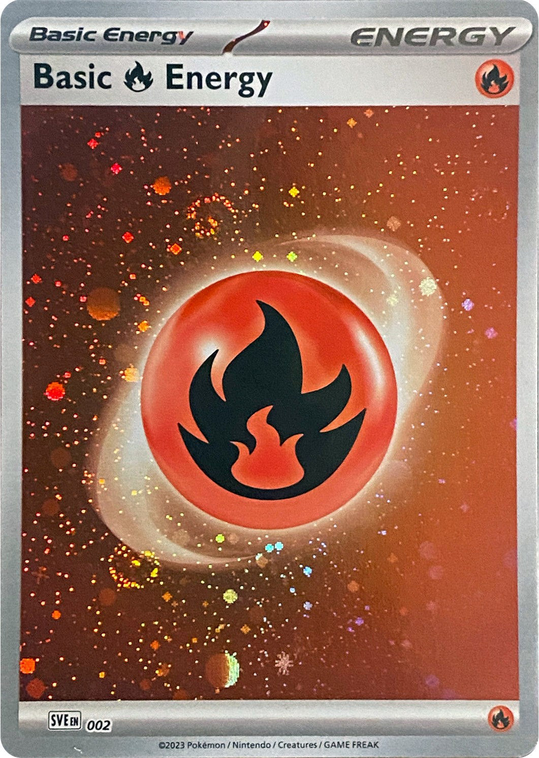 Basic Fire Energy (002) (Cosmos Holo) [Scarlet & Violet: Base Set] | Game Master's Emporium (The New GME)