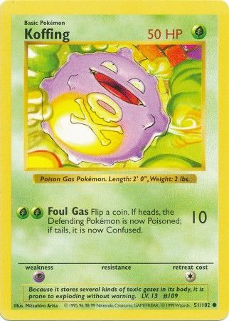 Koffing (51/102) [Base Set Shadowless Unlimited] | Game Master's Emporium (The New GME)