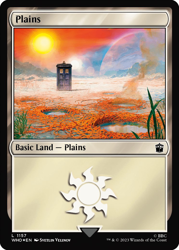 Plains (1157) (Surge Foil) [Doctor Who] | Game Master's Emporium (The New GME)