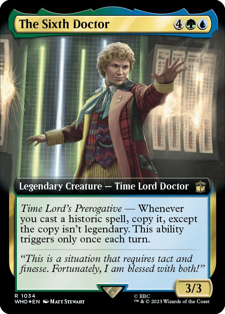 The Sixth Doctor (Extended Art) (Surge Foil) [Doctor Who] | Game Master's Emporium (The New GME)