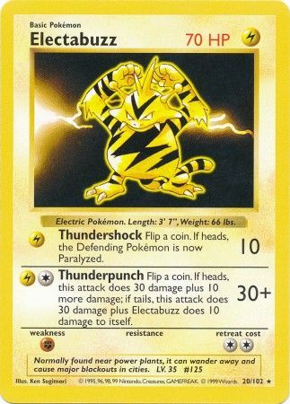 Electabuzz (20/102) [Base Set Shadowless Unlimited] | Game Master's Emporium (The New GME)