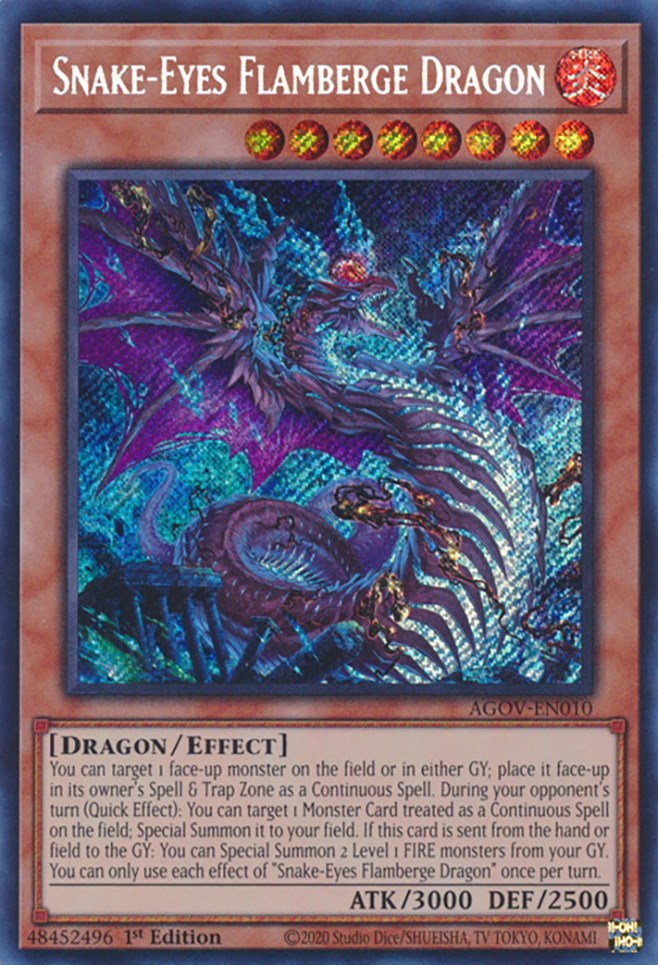 Snake-Eyes Flamberge Dragon [AGOV-EN010] Secret Rare | Game Master's Emporium (The New GME)