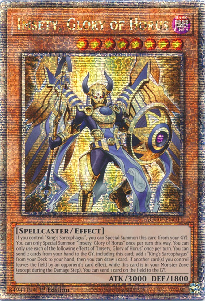 Imsety, Glory of Horus (Quarter Century Secret Rare) [AGOV-EN011] Quarter Century Secret Rare | Game Master's Emporium (The New GME)