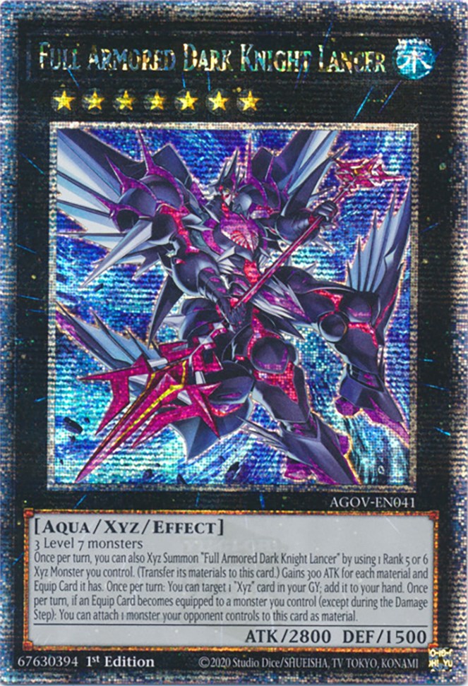 Full Armored Dark Knight Lancer (Quarter Century Secret Rare) [AGOV-EN041] Quarter Century Secret Rare | Game Master's Emporium (The New GME)