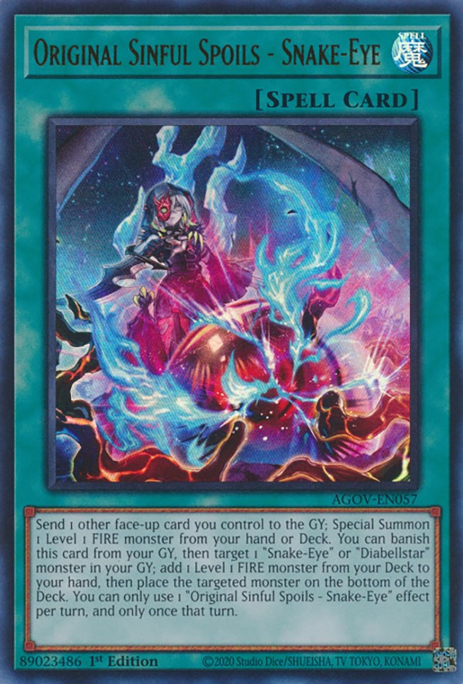 Original Sinful Spoils - Snake-Eye [AGOV-EN057] Ultra Rare | Game Master's Emporium (The New GME)