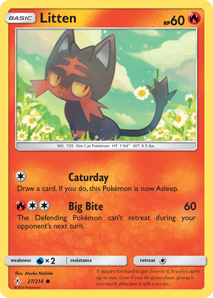 Litten (27/214) [Sun & Moon: Unbroken Bonds] | Game Master's Emporium (The New GME)