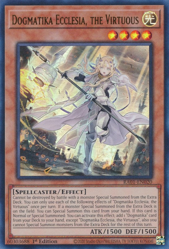 Dogmatika Ecclesia, the Virtuous [RA01-EN020] Ultra Rare | Game Master's Emporium (The New GME)