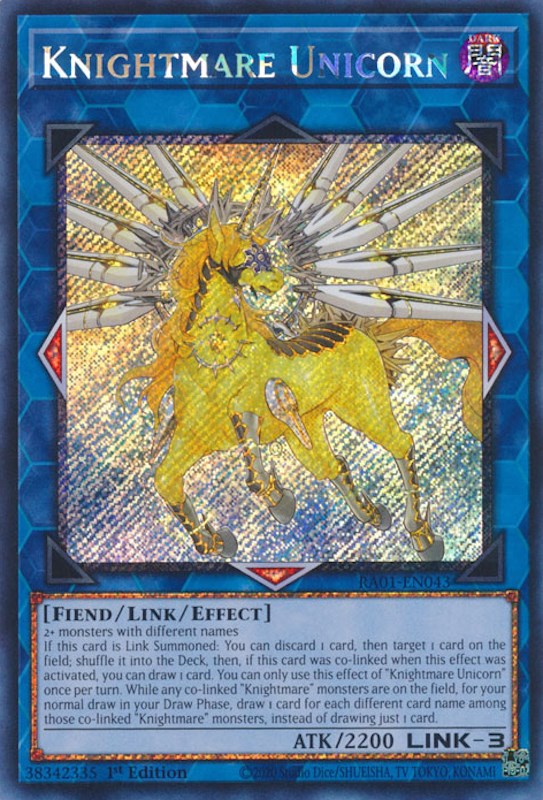 Knightmare Unicorn [RA01-EN043] Platinum Secret Rare | Game Master's Emporium (The New GME)