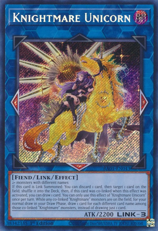 Knightmare Unicorn (Alternate Art) [RA01-EN043] Secret Rare | Game Master's Emporium (The New GME)