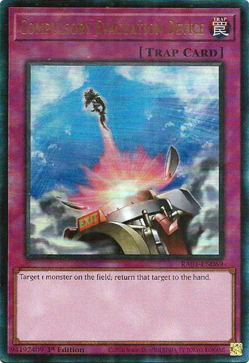 Compulsory Evacuation Device [RA01-EN069] Prismatic Ultimate Rare | Game Master's Emporium (The New GME)