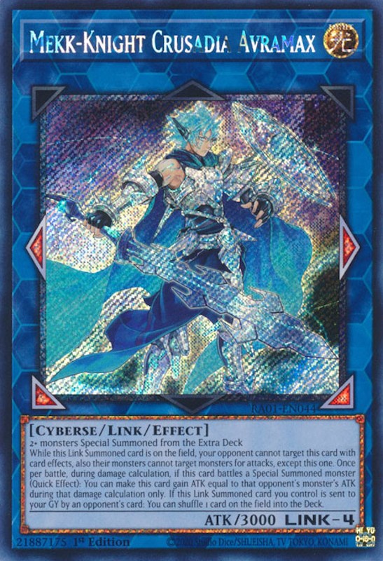 Mekk-Knight Crusadia Avramax [RA01-EN044] Platinum Secret Rare | Game Master's Emporium (The New GME)