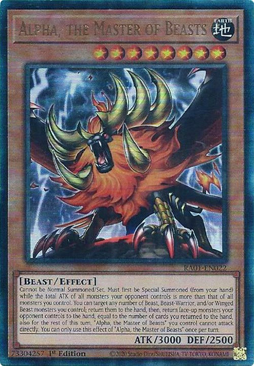 Alpha, the Master of Beasts [RA01-EN022] Prismatic Ultimate Rare | Game Master's Emporium (The New GME)