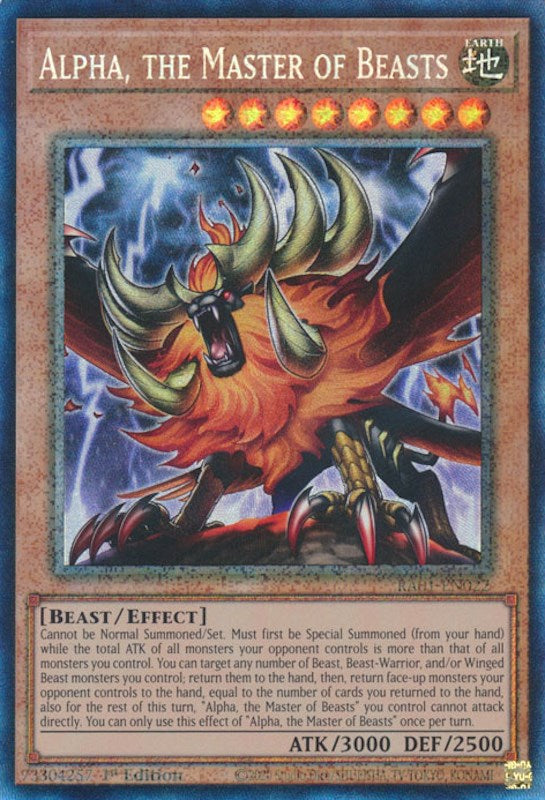 Alpha, the Master of Beasts [RA01-EN022] Prismatic Collector's Rare | Game Master's Emporium (The New GME)