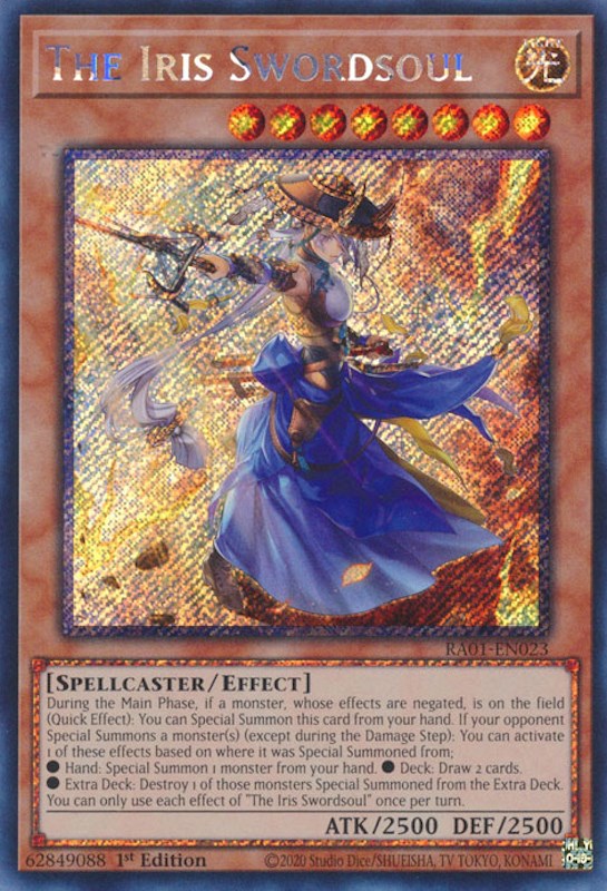 The Iris Swordsoul [RA01-EN023] Platinum Secret Rare | Game Master's Emporium (The New GME)