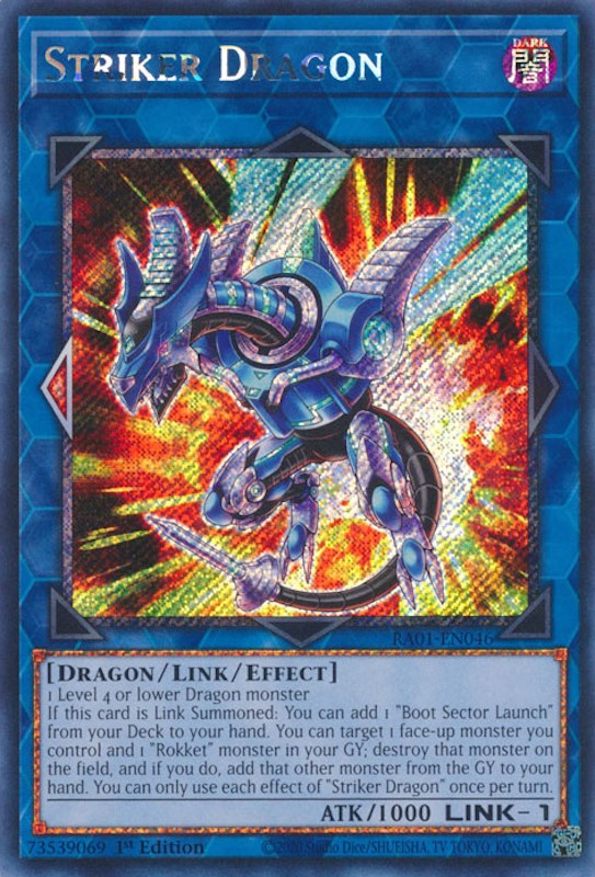 Striker Dragon [RA01-EN046] Platinum Secret Rare | Game Master's Emporium (The New GME)