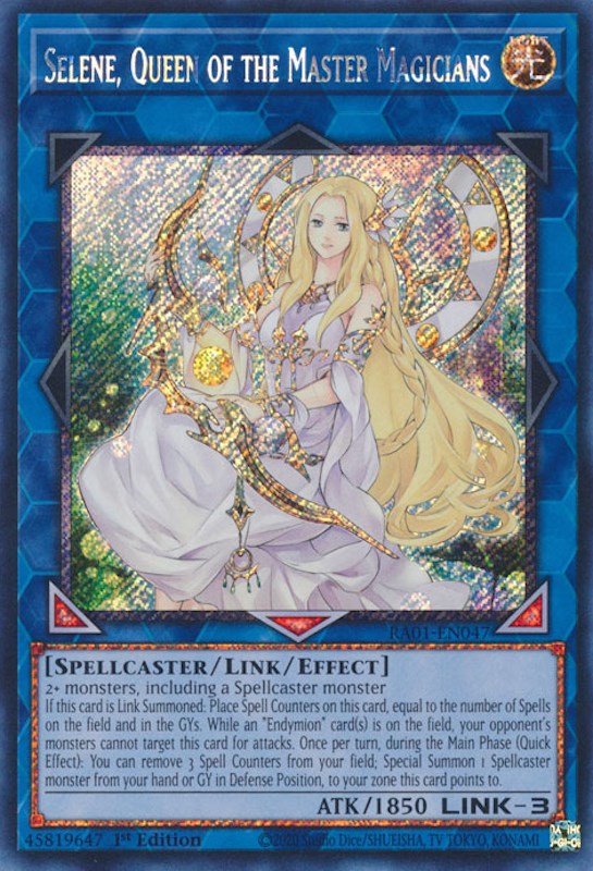 Selene, Queen of the Master Magicians [RA01-EN047] Platinum Secret Rare | Game Master's Emporium (The New GME)