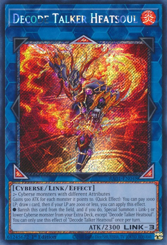 Decode Talker Heatsoul [RA01-EN048] Platinum Secret Rare | Game Master's Emporium (The New GME)